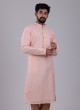 Festive Wear Kurta Pajama In Pink Color